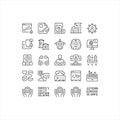 Artificial Intelligence and Business Automation Line Icons Set â Data Analytics, Development, and Technology Symbols Royalty Free Stock Photo