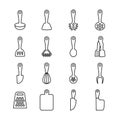 Line icon set of kitchen utensil