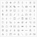 Line Icon Set of 81 Modern Symbols of clean code, bubble, weather , chat, messages