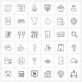 Line Icon Set of 36 Modern Symbols of soup, hot, medicine, food, office
