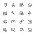 Line icon set related to web service such as domain, hosting, optimization, design and more Royalty Free Stock Photo