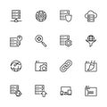 Line icon set related to web service such as domain, hosting, optimization, design and more Royalty Free Stock Photo