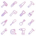 Line icon set of work tools Royalty Free Stock Photo