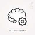 Line icon setting of brain