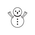 Line icon snowman Royalty Free Stock Photo