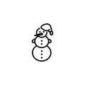 Line icon. Snowman symbol Royalty Free Stock Photo