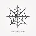 Simple vector illustration with ability to change. Line icon spiders web Royalty Free Stock Photo