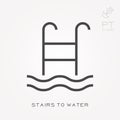Line icon stairs to water
