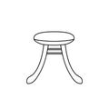 Line icon stool. Comfortable upholstered backless stool