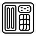 Line icon style illustration of a computer case representing building a pc Royalty Free Stock Photo