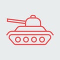 Line icon tank. Flat vector illustration.