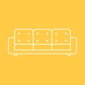 Line icon three-seater sofa