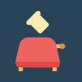 Line icon toaster with bread