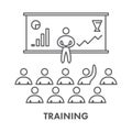 Line icon training, presentation and seminar Royalty Free Stock Photo