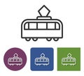 Line icon of tram Royalty Free Stock Photo