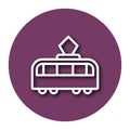 Line icon of tram with shadow Royalty Free Stock Photo