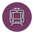 Line icon of tram with shadow Royalty Free Stock Photo