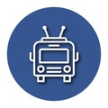 Line icon of trolleybus with shadow Royalty Free Stock Photo