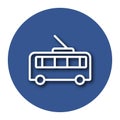 Line icon of trolleybus with shadow Royalty Free Stock Photo