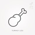 Vector line icon turkey leg Royalty Free Stock Photo