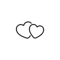 Line icon. Two hearts. Royalty Free Stock Photo