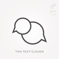 Line icon two text clouds Royalty Free Stock Photo