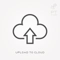 Line icon upload to cloud