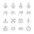 Line icon user or profile by profession Royalty Free Stock Photo