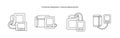 Line icon in vector blood pressure measuring device, functional diagnostics, tonometer illustration.