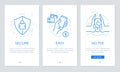 Onboarding payment app screens Modern and simplified vector illustration walkthrough screens. UI template for mobile app