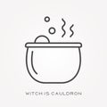 Line icon witch is cauldron