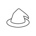 Line icon witch hat design vector