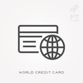 Line icon world credit card