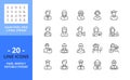 Line icons about avatar professions. Pixel perfect 64x64 and editable stroke