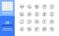 Line icons about badge food. Pixel perfect 64x64 and editable stroke