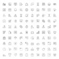 100 line icons. Business finances and shopping