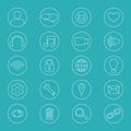 Line Icons For Business. Office Icons Set Royalty Free Stock Photo