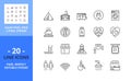Line icons about camping services. Pixel perfect 64x64 and editable stroke