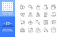 Line icons about click and collect. Shopping online concepts. Pixel perfect 64x64 and editable stroke