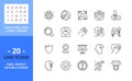 Line icons about core values. Business concept. Pixel perfect 64x64 and editable stroke