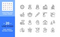 Line icons about coronavirus. Health care concept. Pixel perfect 64x64 and editable stroke