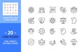 Line icons about corporate social responsibility. Pixel perfect 64x64 and editable stroke Royalty Free Stock Photo