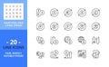 Line icons about currency exchange. Pixel perfect 64x64 and editable stroke Royalty Free Stock Photo