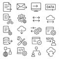 API Integration Line Icons Set â Data Transfer, Cloud Sync, Web Services and Software Development Symbols Royalty Free Stock Photo