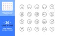 Line icons about emoji. Pixel perfect 64x64 and editable stroke