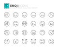 Line icons about emoji. Pixel perfect 64x64 and editable stroke