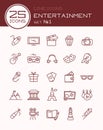 Line icons entertainment set 1