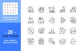 Line icons about green city. Sustainable development. Pixel perfect 64x64 and editable stroke