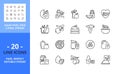 Line icons about healthy food. Pixel perfect 64x64 and editable stroke Royalty Free Stock Photo