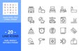 Line icons about hotel. Pixel perfect 64x64 and editable stroke